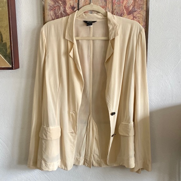 BODY BY VICTORIAS SECRET 100% SILK BLAZER SILK OVERSIZED BLAZER SUIT JACKET 6 - Picture 5 of 16